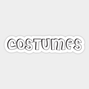 Film Crew On Set - Costumes - White Text - Front Sticker